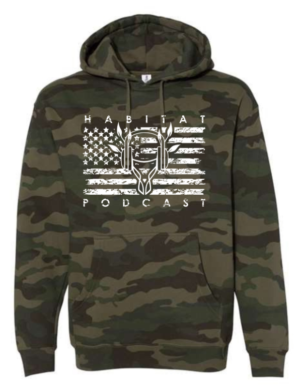 Exclusive PRE-ORDER - Camo USA Hoodie - Habitat Podcast